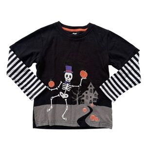 Gymboree Halloween Skelton Appliqué Tee size 5T